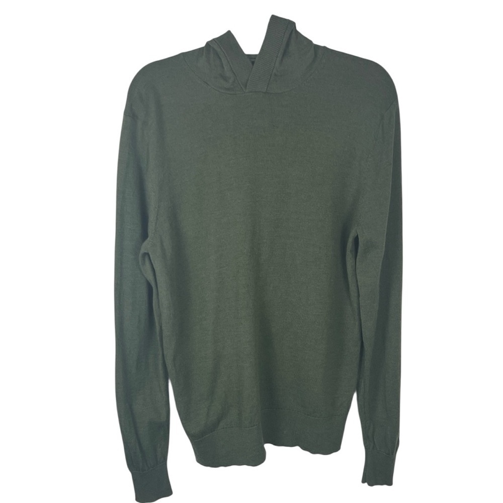 Best made company men’s olive green merino wool hooded sweater large